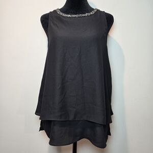 Juicy Couture Black Tank Women's Small Layered Sleeveless Tunic